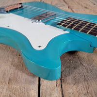 Silvertone 1965 1413L Turquoise Super Clean Perfect Neck w/ Orig Gig Bag - Mahar's Vintage Guitars