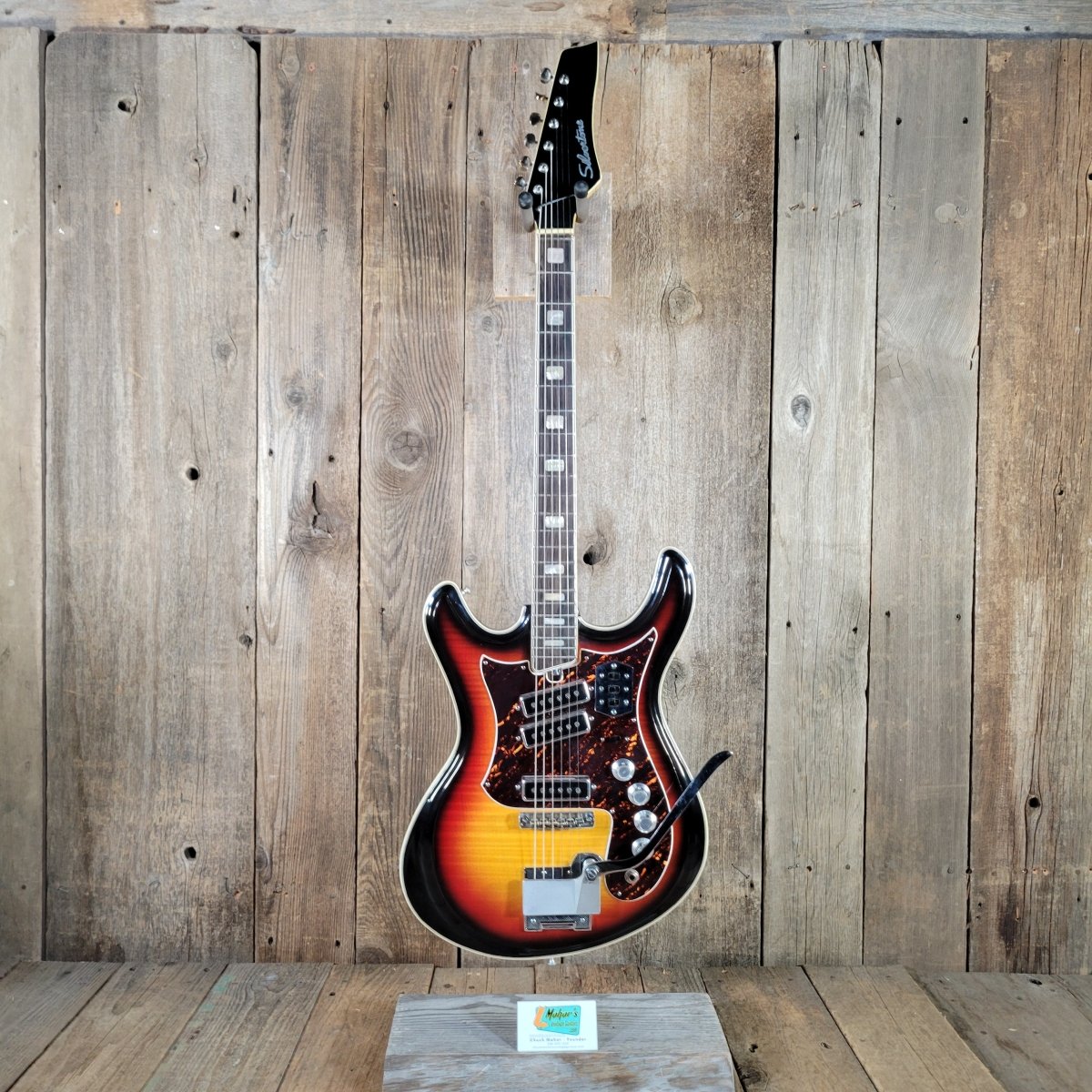 Silvertone Model 1445 Mosrite Style 1960s MIJ w/ original case - Mahar's Vintage Guitars
