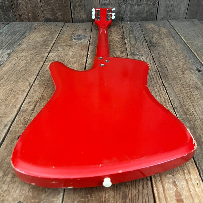 SOLD - Airline Bighorn 1965 Red Vintage Guitar - Mahar's Vintage Guitars