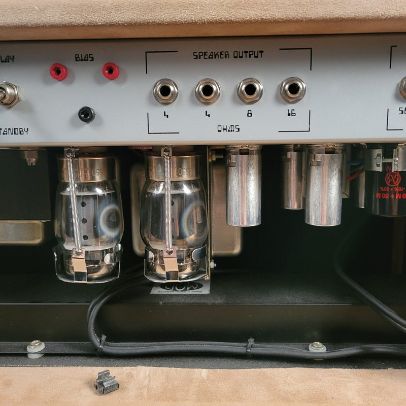 SOLD - Amplified Nation Steel String Sultan 75 - Watt Head 2x12 Cab Dogwood Suede 2020 - Mahar's Vintage Guitars