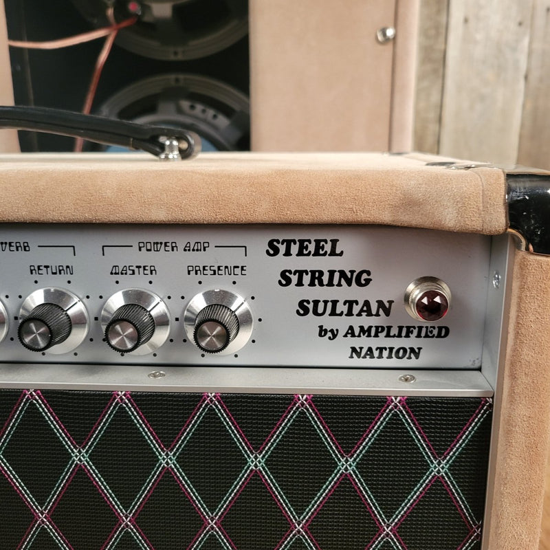SOLD - Amplified Nation Steel String Sultan 75 - Watt Head 2x12 Cab Dogwood Suede 2020 - Mahar's Vintage Guitars