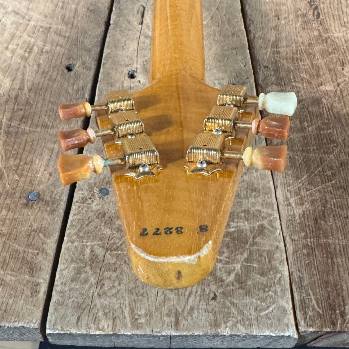 SOLD - Brian Monty 1958 Flying V replica Natural - Mahar's Vintage Guitars
