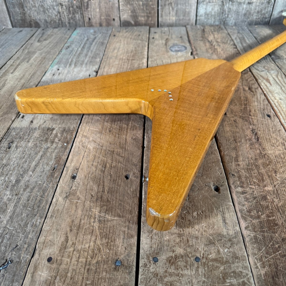 SOLD - Brian Monty 1958 Flying V replica Natural - Mahar's Vintage Guitars