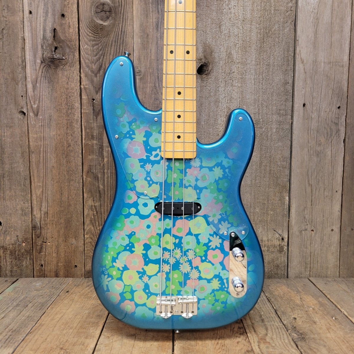 SOLD - Fender '54 Reissue Precision Bass Blue Floral Crafted in Japan 2002 - 2004 OPB - 54 CIJ - Mahar's Vintage Guitars