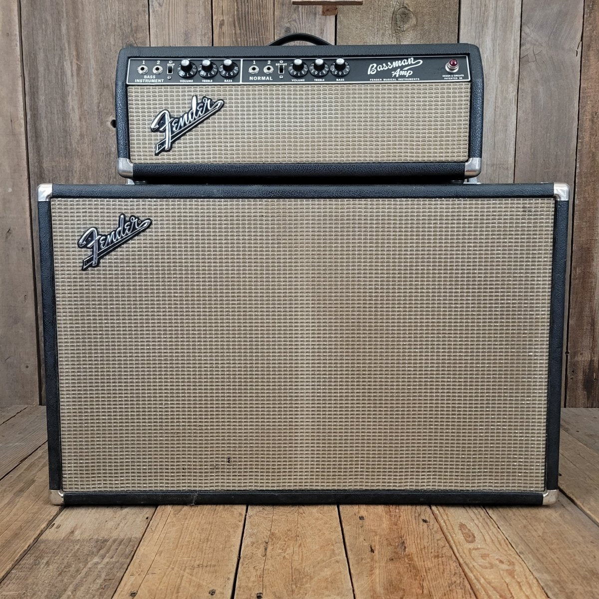 SOLD - Fender Bassman Head and 2x12 Cabinet January 1967 - Mahar's Vintage Guitars