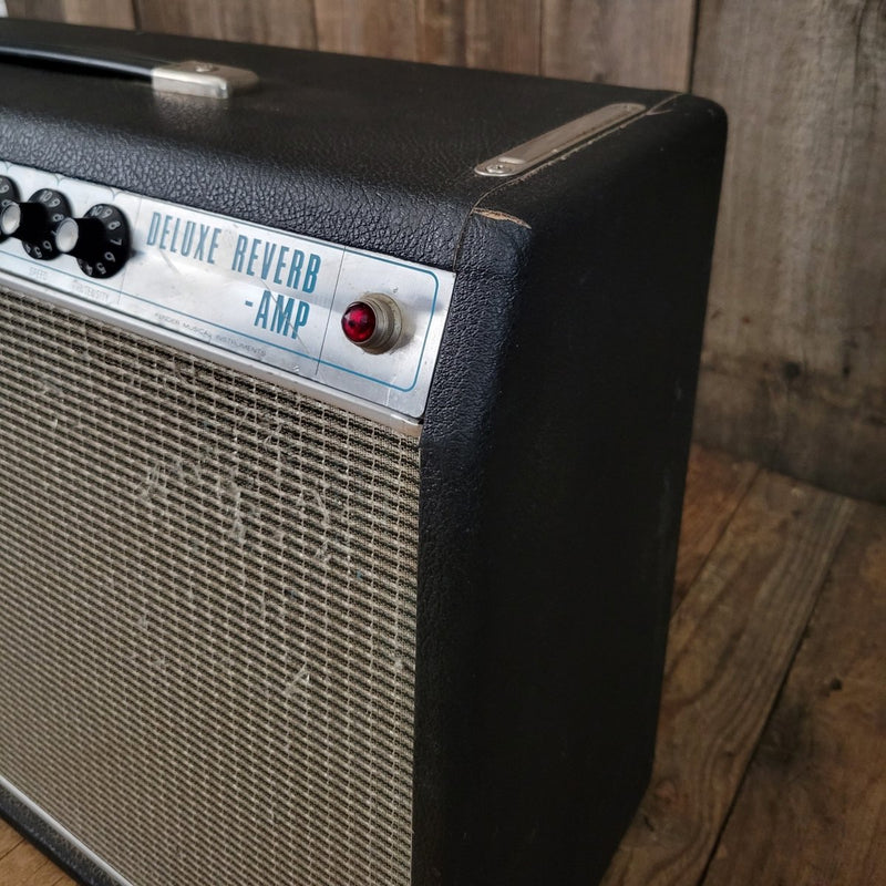 SOLD - Fender Deluxe Reverb AB763 1969 Silver Panel Drip Edge Black Line - Mahar's Vintage Guitars