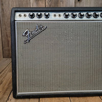 SOLD - Fender Deluxe Reverb AB763 1969 Silver Panel Drip Edge Black Line - Mahar's Vintage Guitars