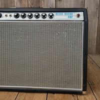 SOLD - Fender Deluxe Reverb AB763 1969 Silver Panel Drip Edge Black Line - Mahar's Vintage Guitars