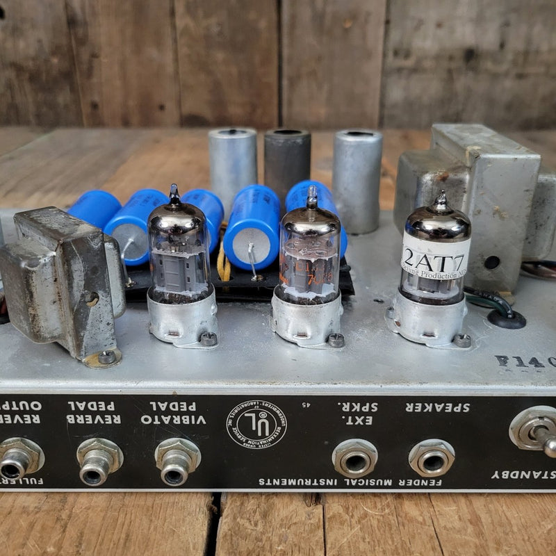 SOLD - Fender Deluxe Reverb AB763 1969 Silver Panel Drip Edge Black Line - Mahar's Vintage Guitars