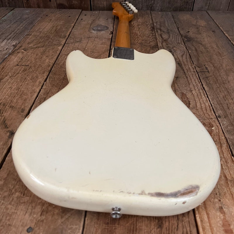 SOLD - Fender Duo Sonic 1964 Olympic White Pre CBS Clay Dot - Mahar's Vintage Guitars
