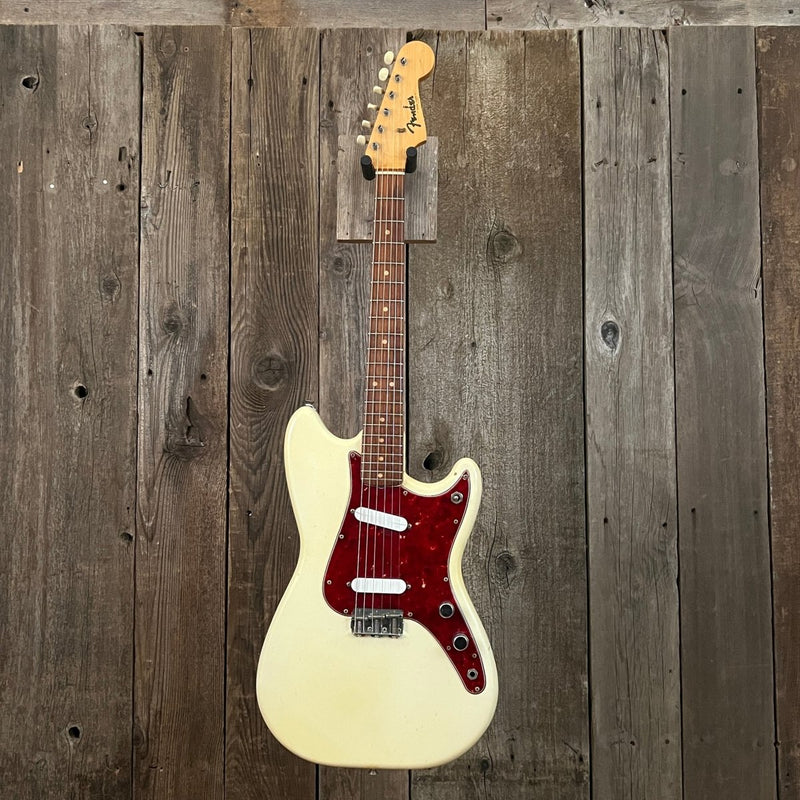 SOLD - Fender Duo Sonic 1964 Olympic White Pre CBS Clay Dot - Mahar's Vintage Guitars