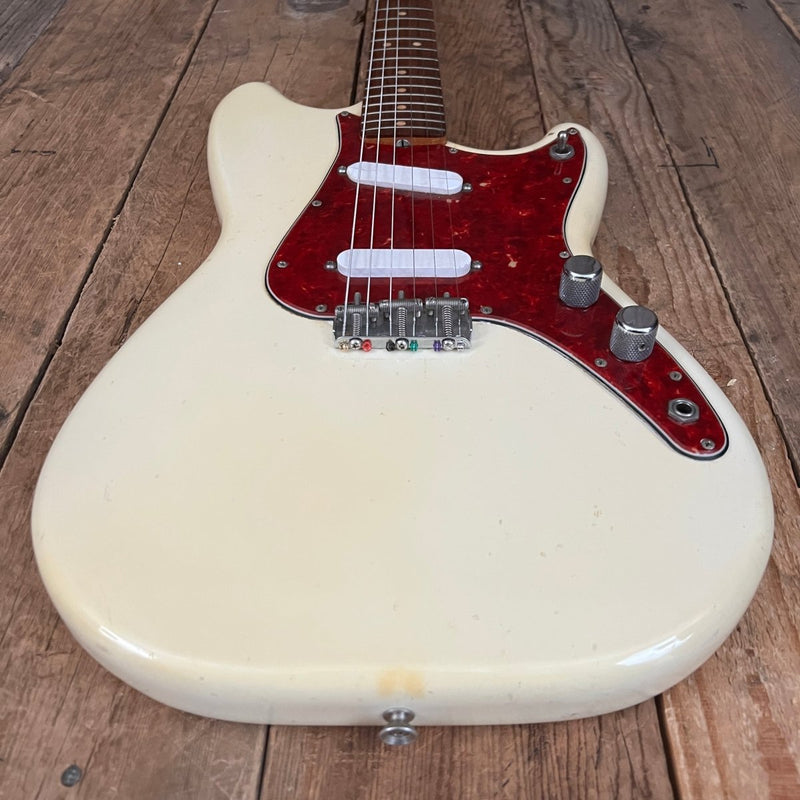 SOLD - Fender Duo Sonic 1964 Olympic White Pre CBS Clay Dot - Mahar's Vintage Guitars
