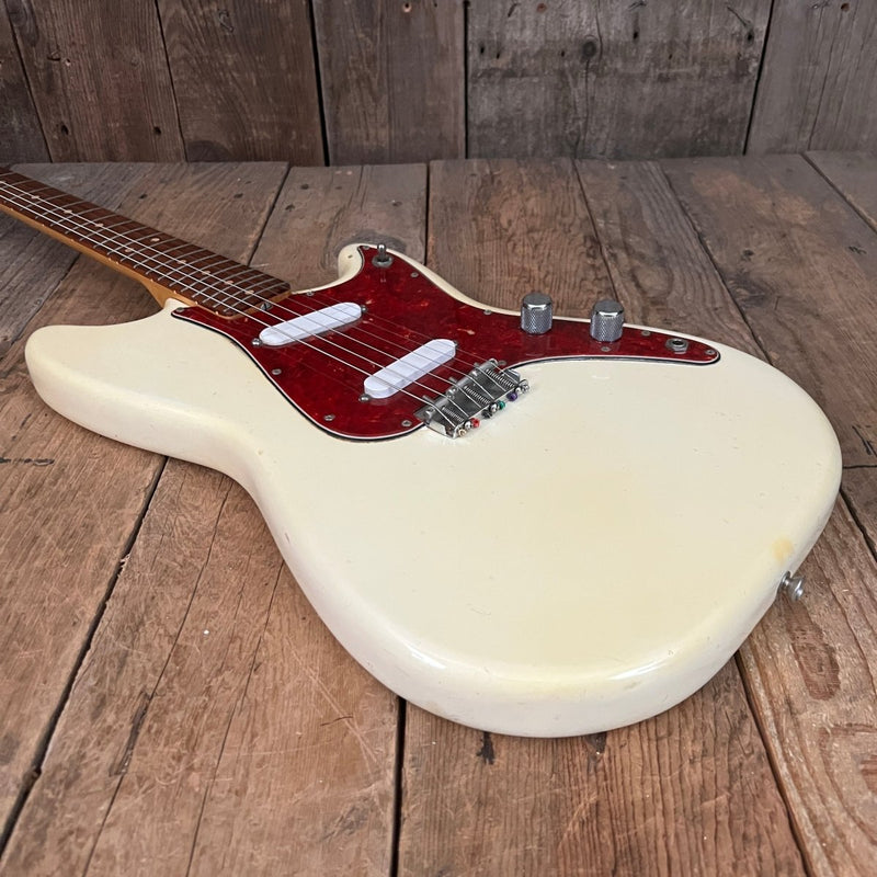 SOLD - Fender Duo Sonic 1964 Olympic White Pre CBS Clay Dot - Mahar's Vintage Guitars