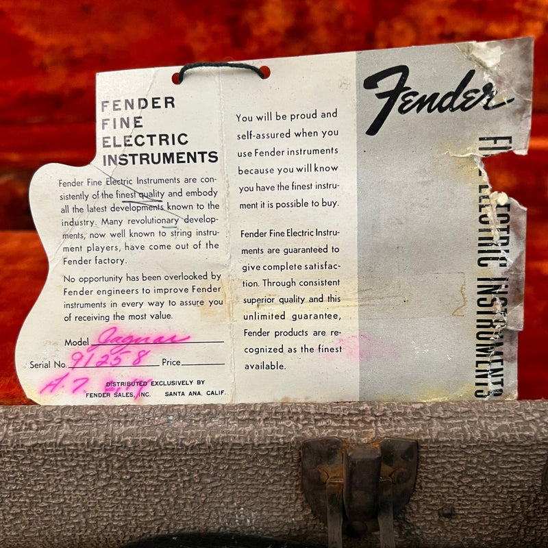 SOLD - Fender Jaguar 1963 Sunburst Pre CBS Vintage Electric Guitar Clay Dot - Mahar's Vintage Guitars