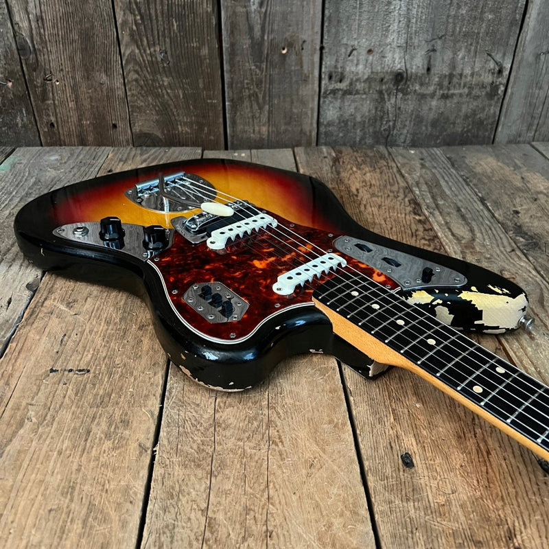 SOLD - Fender Jaguar 1963 Sunburst Pre CBS Vintage Electric Guitar Clay Dot - Mahar's Vintage Guitars
