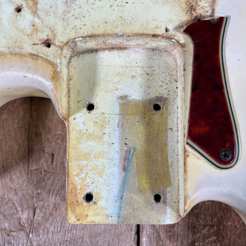 SOLD - Fender Jazz Bass Olympic White Matching Headstock Pre CBS Custom Color 1964 - Mahar's Vintage Guitars