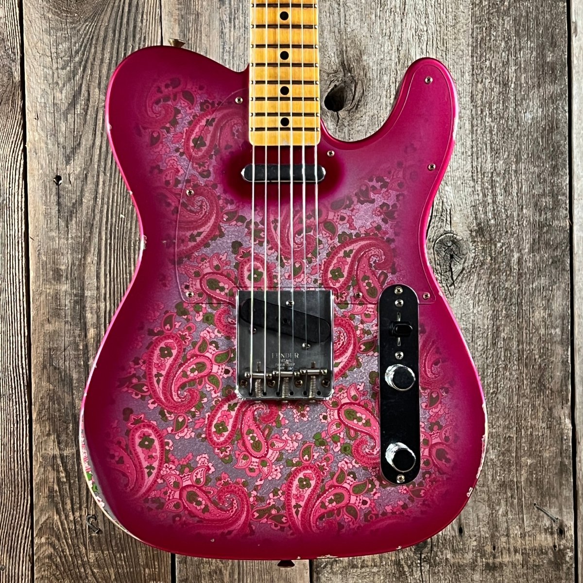 SOLD - Fender LTD '68 Pink Paisley Tele Limited Edition Custom Shop Relic 2023 - Mahar's Vintage Guitars