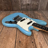 SOLD - Fender Mustang 1965 Mustang Blue Abigail Ybarra wound pickups - Mahar's Vintage Guitars