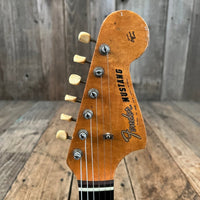 SOLD - Fender Mustang 1965 Mustang Blue Abigail Ybarra wound pickups - Mahar's Vintage Guitars