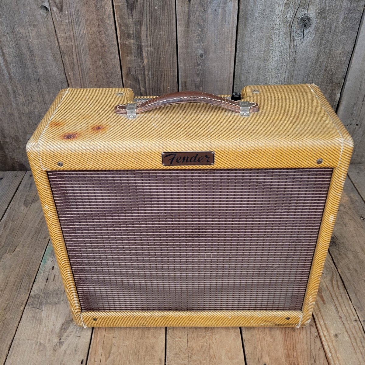 SOLD - Fender Princeton Tweed 5E2 1955 Rare Early Narrow Panel Variant Large Cabinet - Mahar's Vintage Guitars