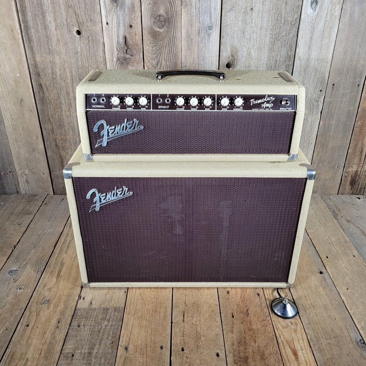 SOLD - Fender Tremolux 6G9 - B 1963 Blond Oxblood Grill Head and Cabinet - Mahar's Vintage Guitars