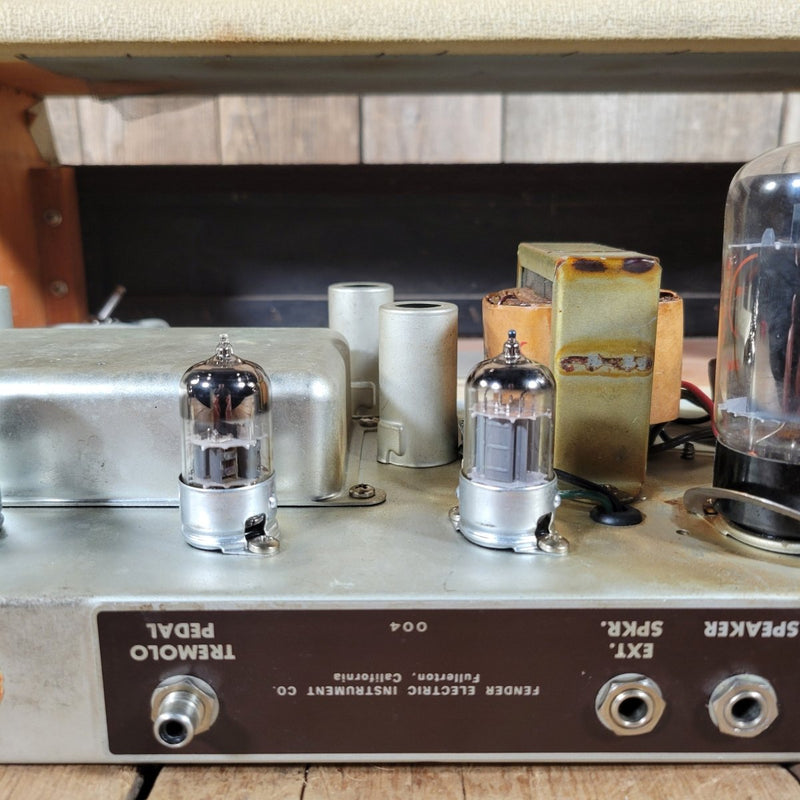 SOLD - Fender Tremolux 6G9 - B 1963 Blond Oxblood Grill Head and Cabinet - Mahar's Vintage Guitars