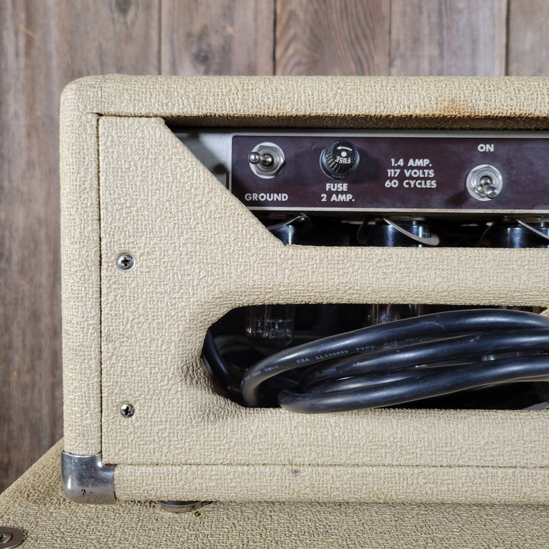 SOLD - Fender Tremolux 6G9 - B 1963 Blond Oxblood Grill Head and Cabinet - Mahar's Vintage Guitars