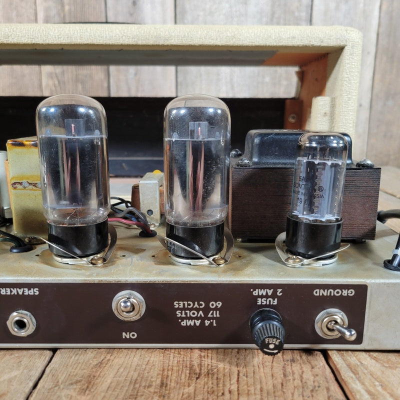 SOLD - Fender Tremolux 6G9 - B 1963 Blond Oxblood Grill Head and Cabinet - Mahar's Vintage Guitars