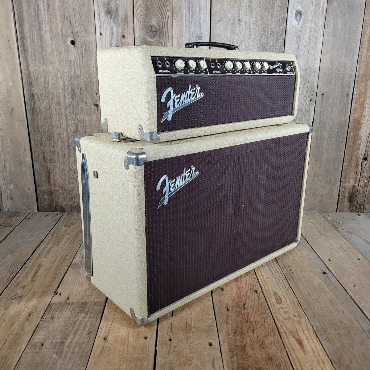 SOLD - Fender Tremolux 6G9 - B 1963 Blond Oxblood Grill Head and Cabinet - Mahar's Vintage Guitars