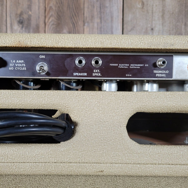 SOLD - Fender Tremolux 6G9 - B 1963 Blond Oxblood Grill Head and Cabinet - Mahar's Vintage Guitars
