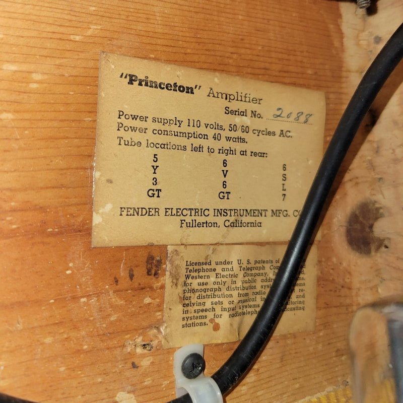SOLD - Fender Tweed TV Front Princeton 5A2 - 1951 - Mahar's Vintage Guitars