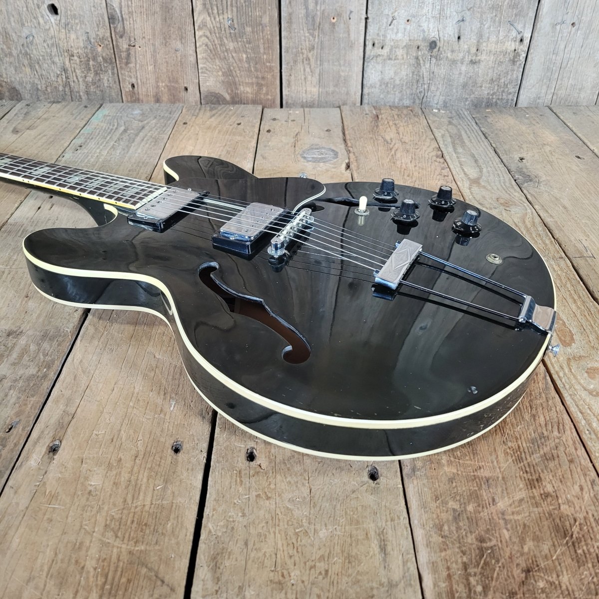 SOLD - Gibson 1974 ES - 335TD in Rare Factory Black Finish – Vintage Semi - Hollow Electric Guitar - Mahar's Vintage Guitars