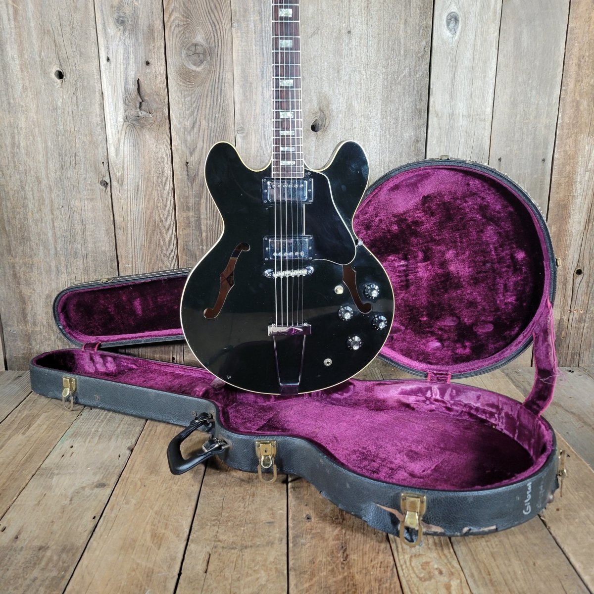 SOLD - Gibson 1974 ES - 335TD in Rare Factory Black Finish – Vintage Semi - Hollow Electric Guitar - Mahar's Vintage Guitars