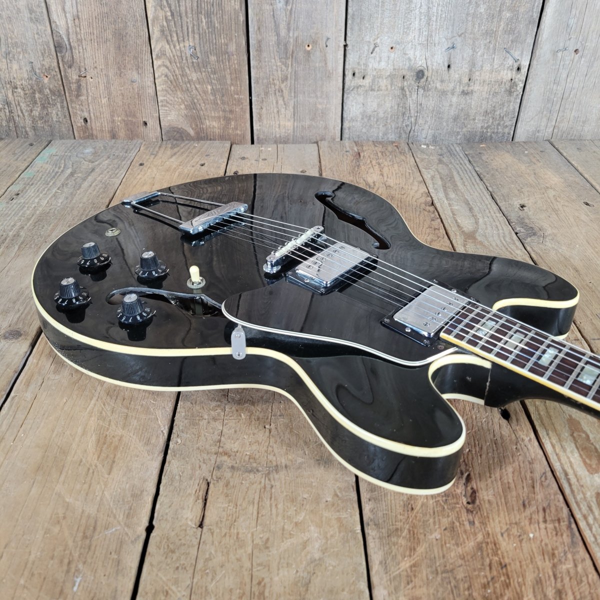 SOLD - Gibson 1974 ES - 335TD in Rare Factory Black Finish – Vintage Semi - Hollow Electric Guitar - Mahar's Vintage Guitars