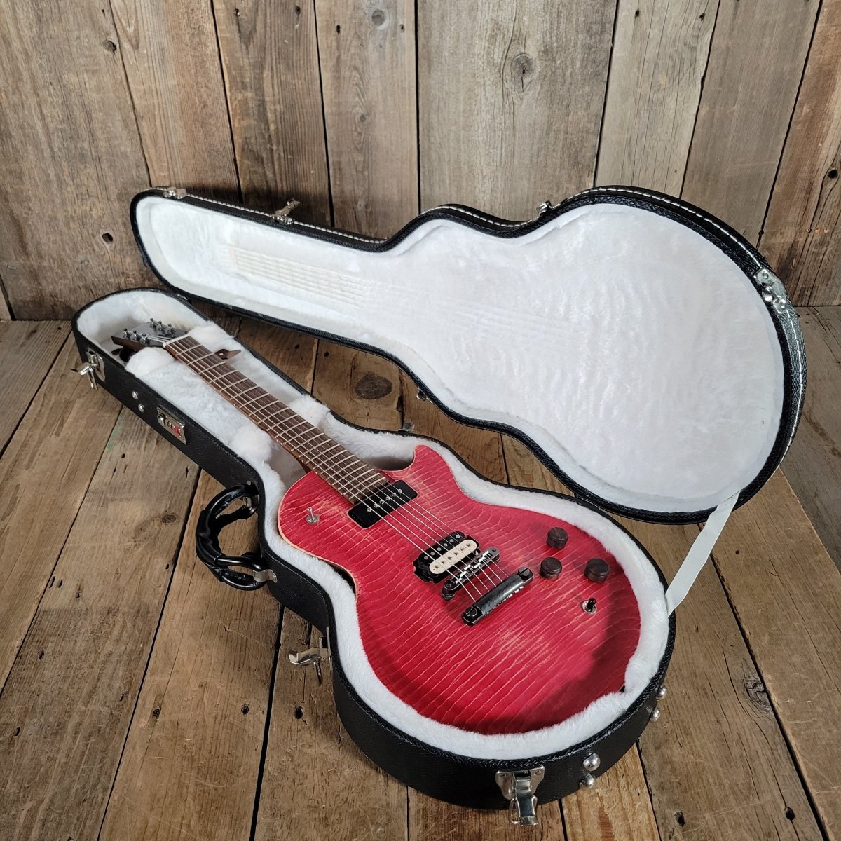 ギター Gibson Les Paul BFG Transparent Cherry SOLD - Gibson BFG Les Paul – Faded Transparent Cherry, Signed by