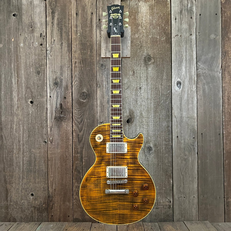 SOLD - Gibson Boneyard Joe Perry Les Paul R9 Signature Model Green Tiger Flame 2003 - 2008 - Mahar's Vintage Guitars