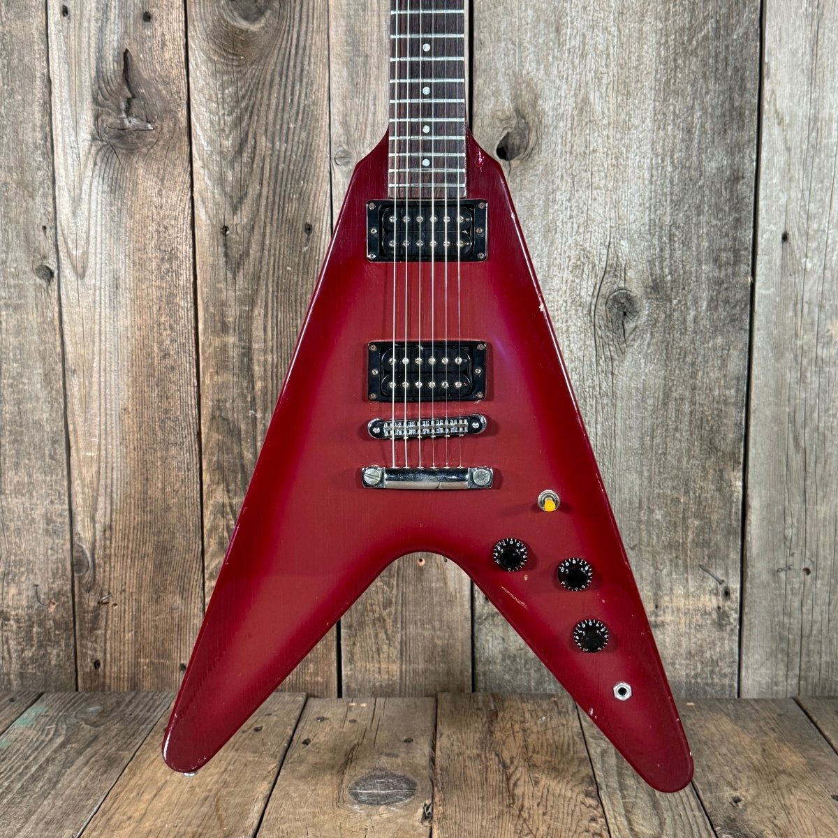 SOLD - Gibson Flying V Pink Burst 1984 Dirty Fingers pickups - Mahar's Vintage Guitars