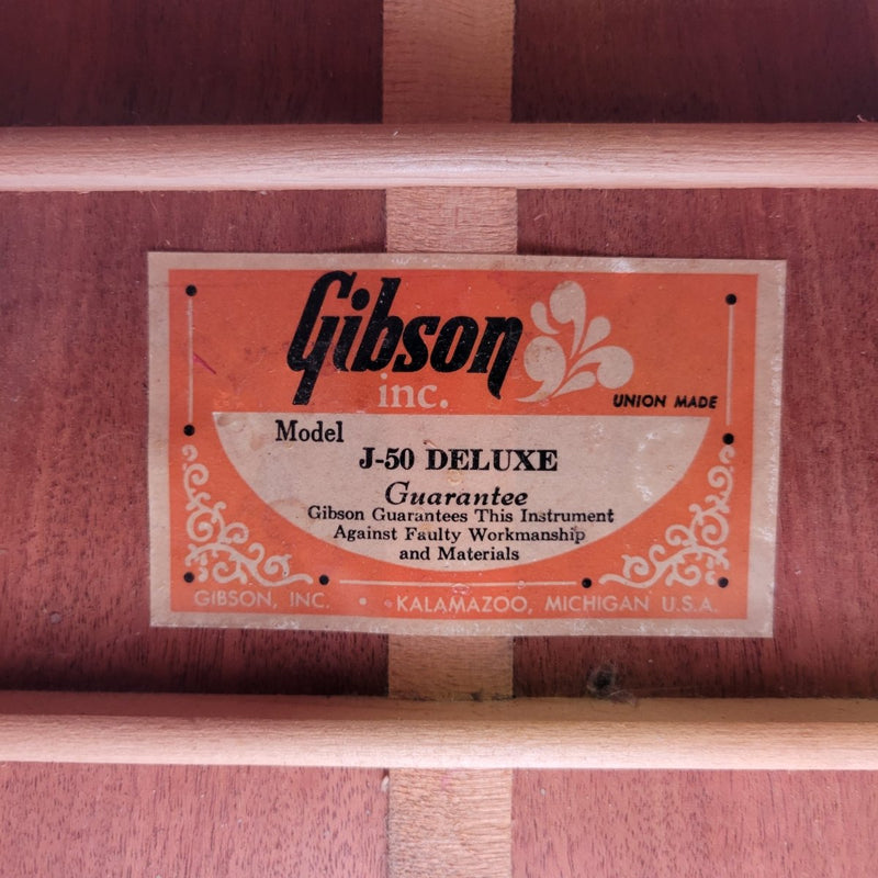 SOLD - Gibson J - 50 Deluxe 1975 Natural - Mahar's Vintage Guitars