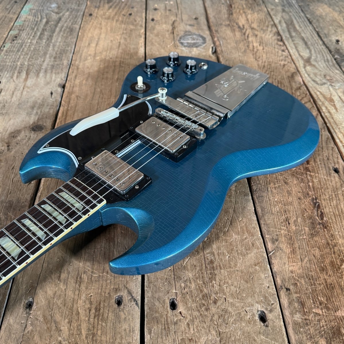 SOLD - Gibson Murphy Lab 64 SG Standard Pelham Blue 2023 - Mahar's Vintage Guitars