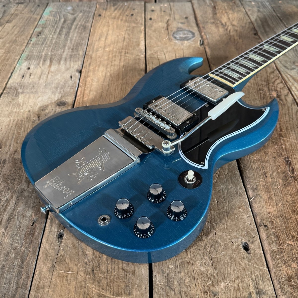 SOLD - Gibson Murphy Lab 64 SG Standard Pelham Blue 2023 - Mahar's Vintage Guitars