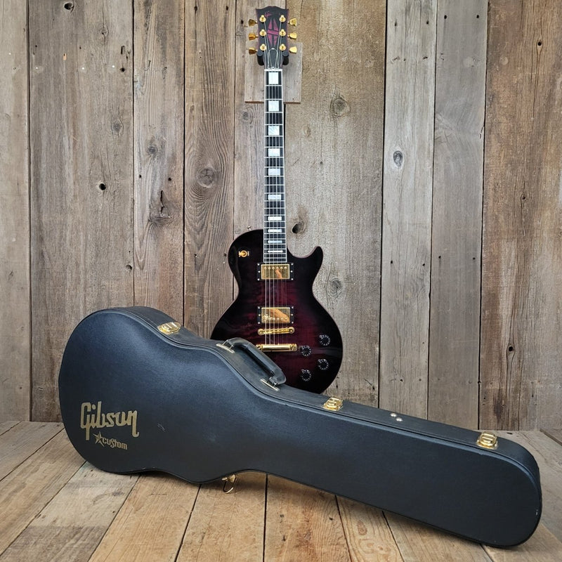 SOLD - Gibson Purple Widow Les Paul Prototype Pre Production 68 Custom Q Quilt Top 2010 - Mahar's Vintage Guitars