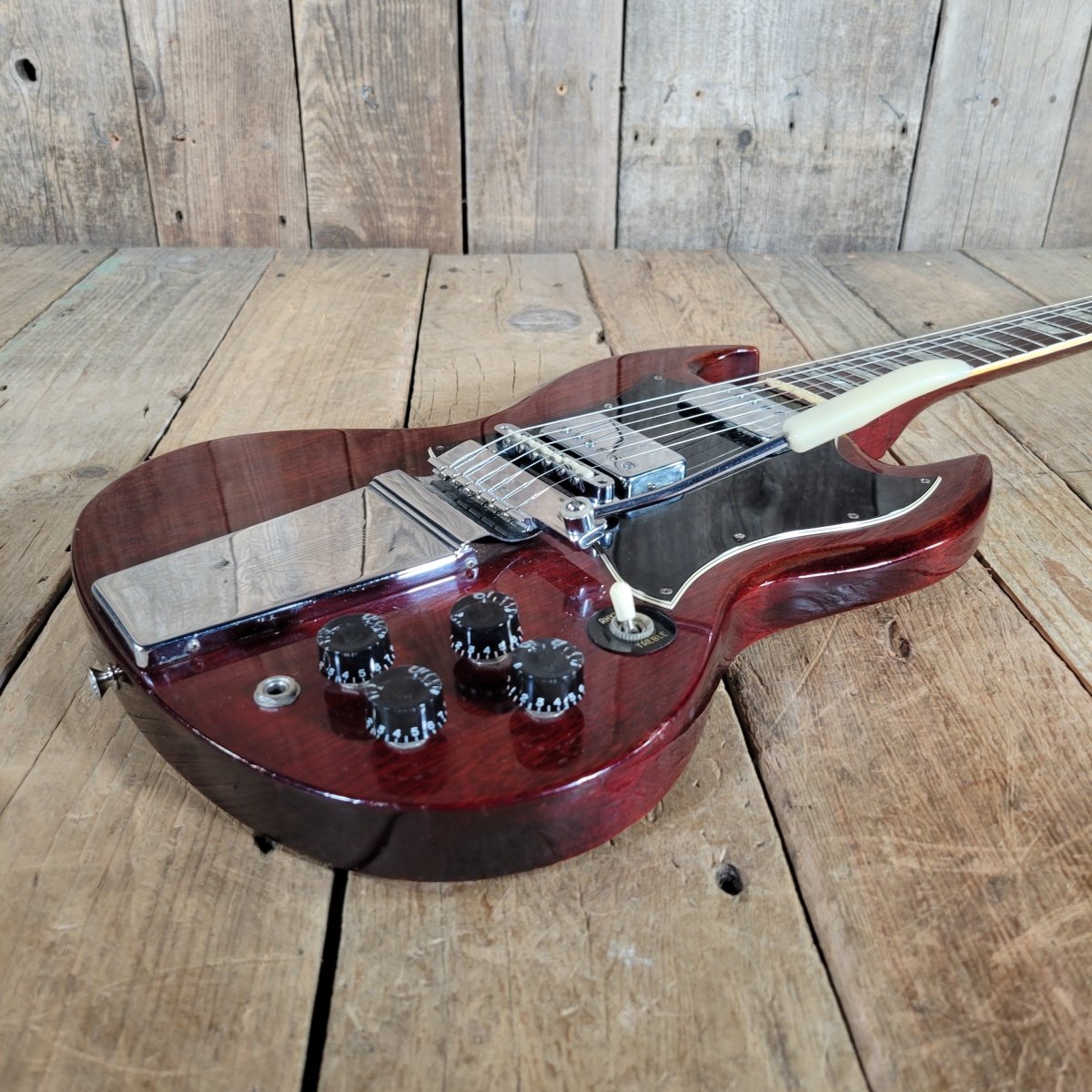 SOLD - Gibson SG Standard with Maestro Vibrola – Vintage Cherry Finish 1971 - Mahar's Vintage Guitars