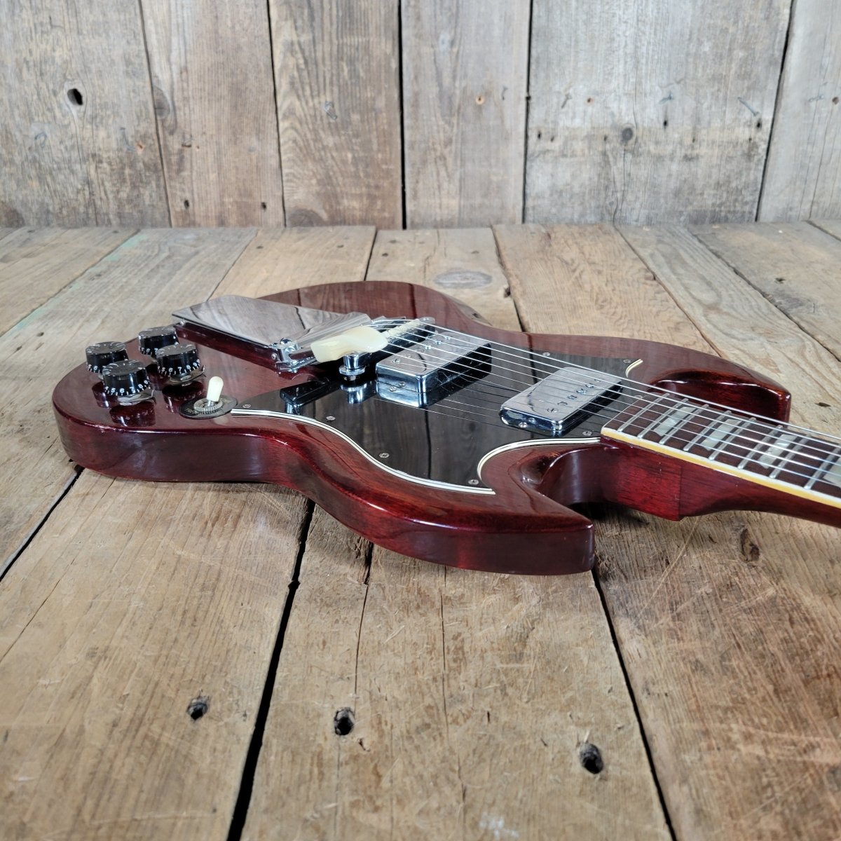 SOLD - Gibson SG Standard with Maestro Vibrola – Vintage Cherry Finish 1971 - Mahar's Vintage Guitars