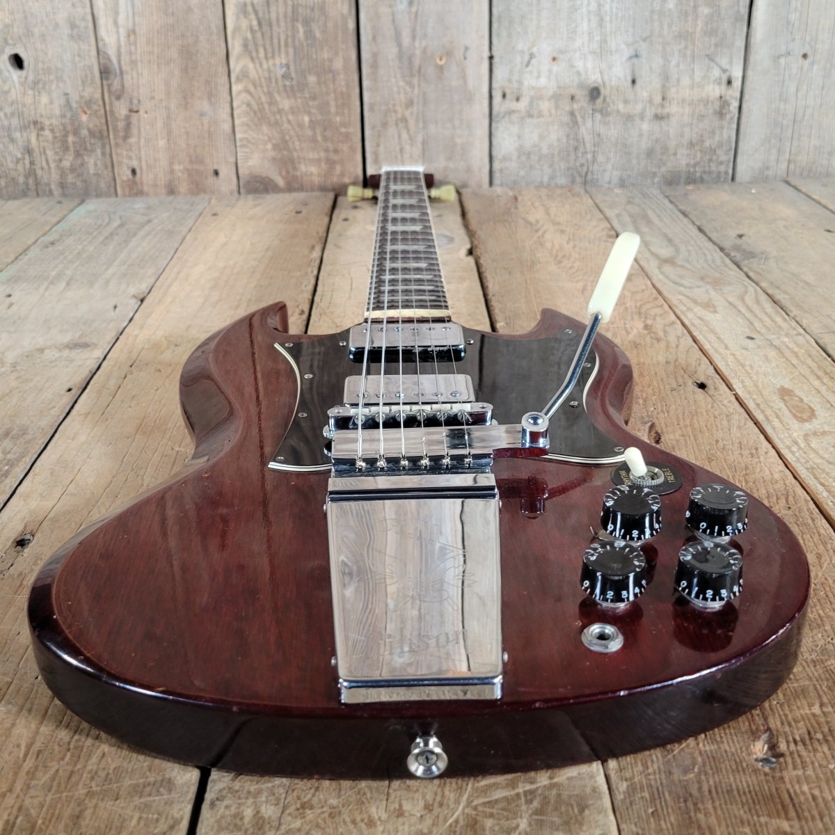 SOLD - Gibson SG Standard with Maestro Vibrola – Vintage Cherry Finish 1971 - Mahar's Vintage Guitars