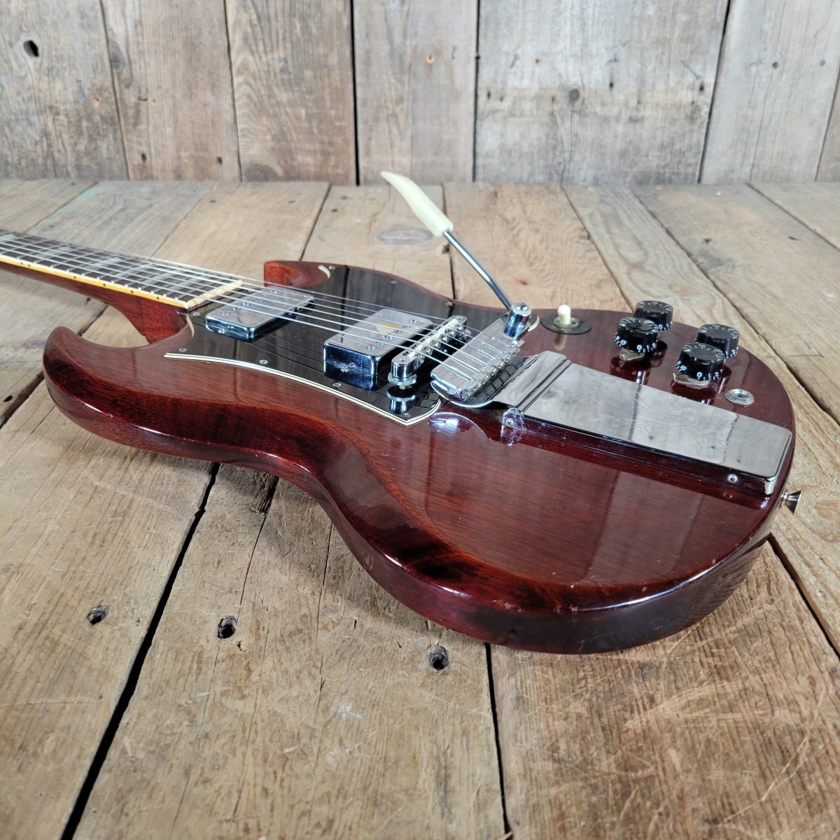 SOLD - Gibson SG Standard with Maestro Vibrola – Vintage Cherry Finish 1971 - Mahar's Vintage Guitars