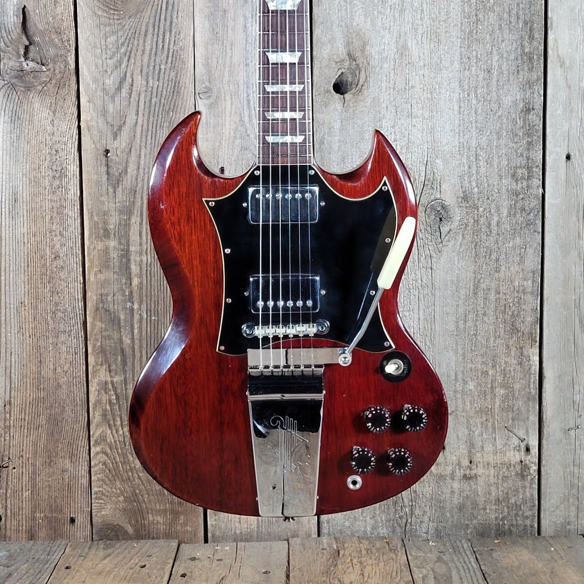 SOLD - Gibson SG Standard with Maestro Vibrola – Vintage Cherry Finish 1971 - Mahar's Vintage Guitars