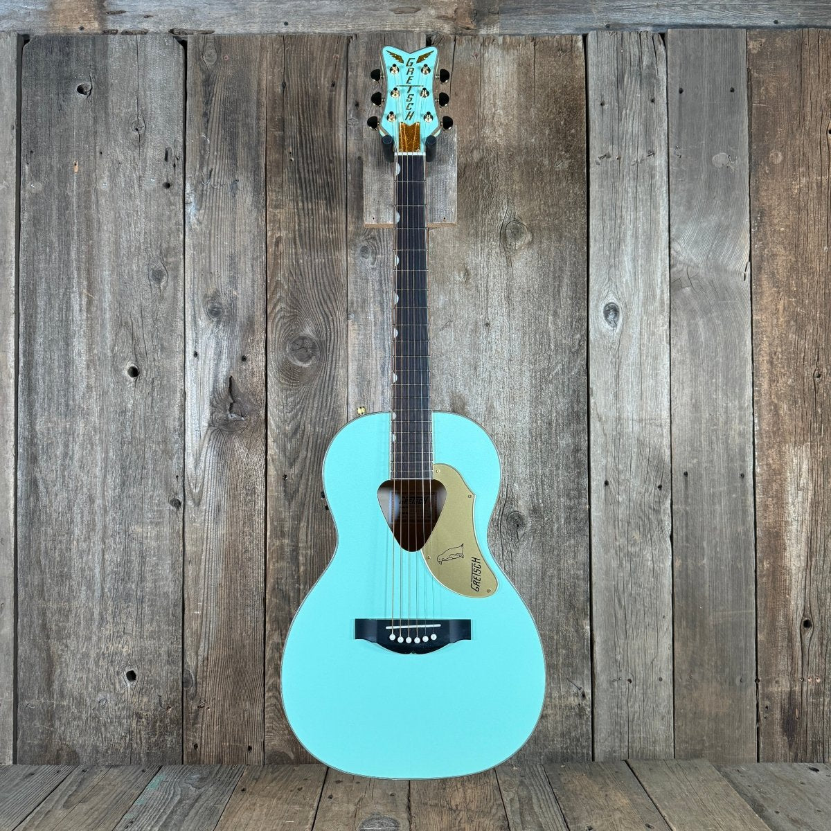 SOLD - Gretsch G5021E Rancher Penguin Parlor 2021 Mint GreenMetallic - Mahar's Vintage Guitars