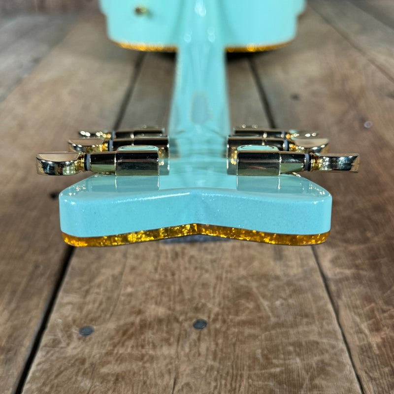 SOLD - Gretsch G5021E Rancher Penguin Parlor 2021 Mint GreenMetallic - Mahar's Vintage Guitars