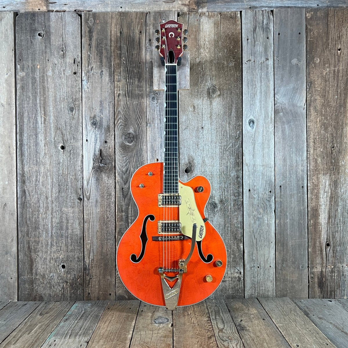 SOLD - Gretsch G6120 Chet Atkins Made in Japan 2004 Orange - Mahar's Vintage Guitars