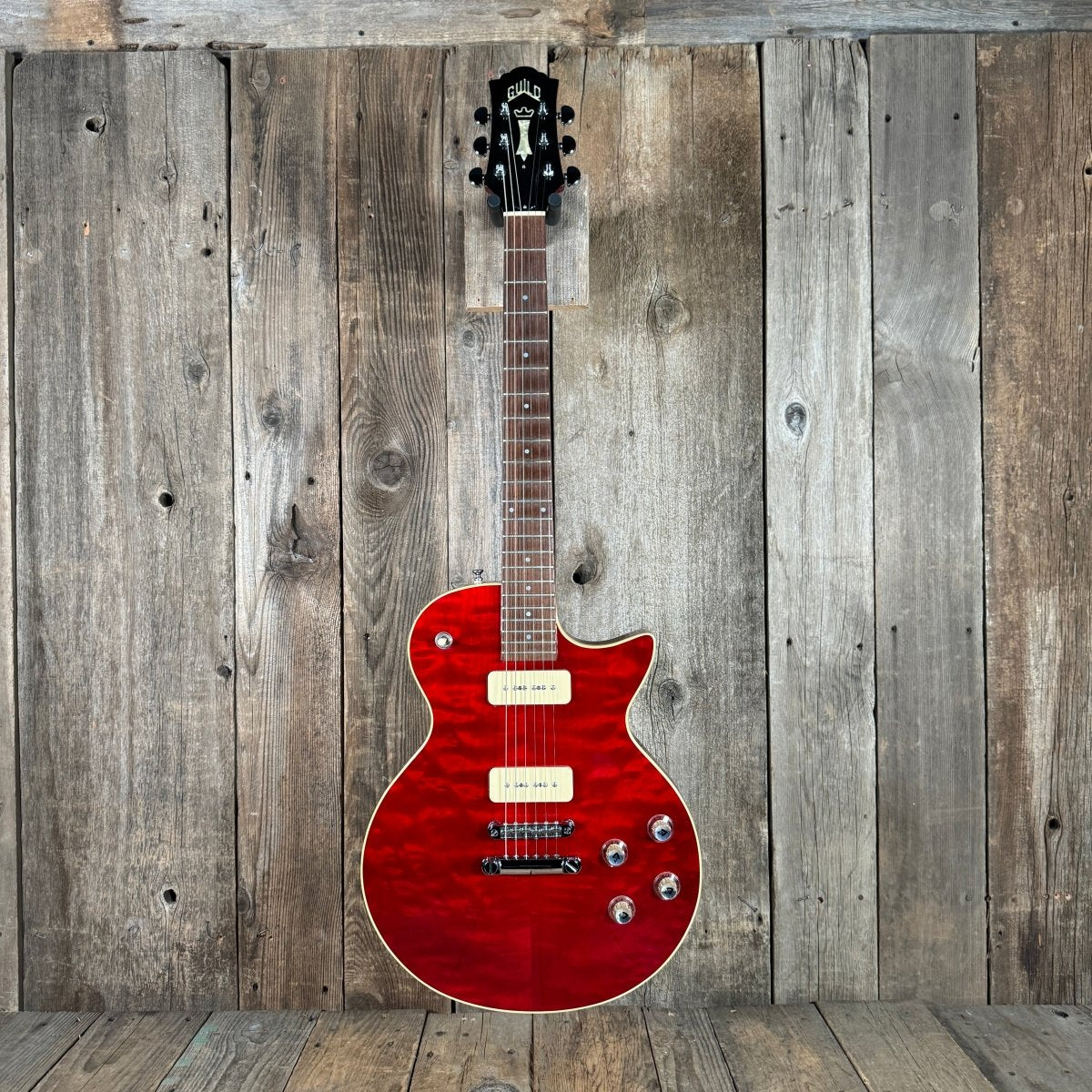 SOLD - Guild Bluesbird P - 90 Blues 90 2000 Cherry - Mahar's Vintage Guitars